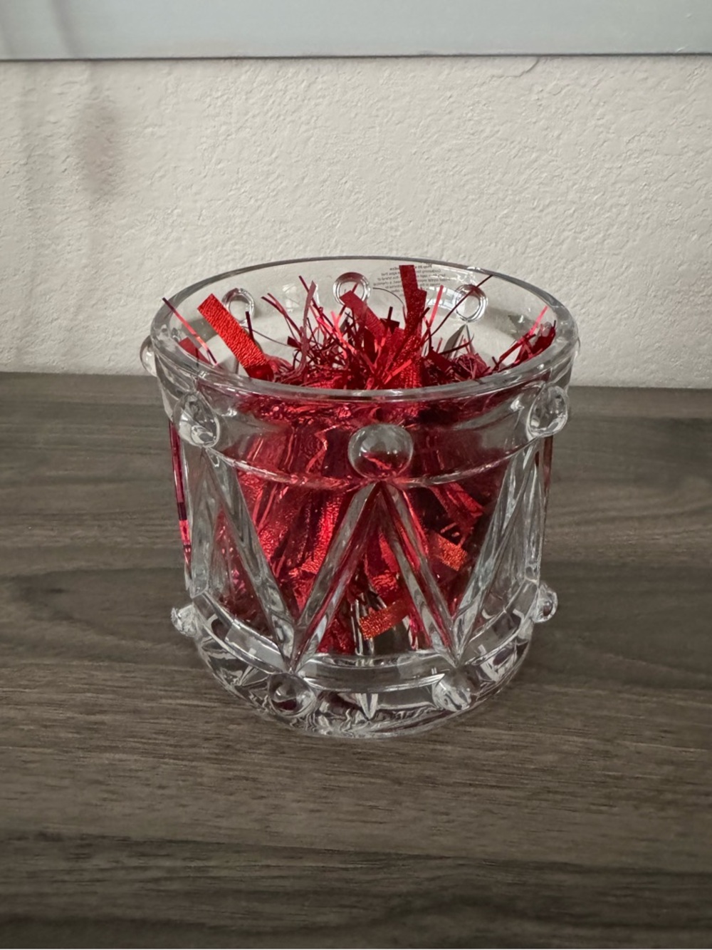 Elegant Teleflora Bohemian Clear Crystal Little Drummer vase/bowl